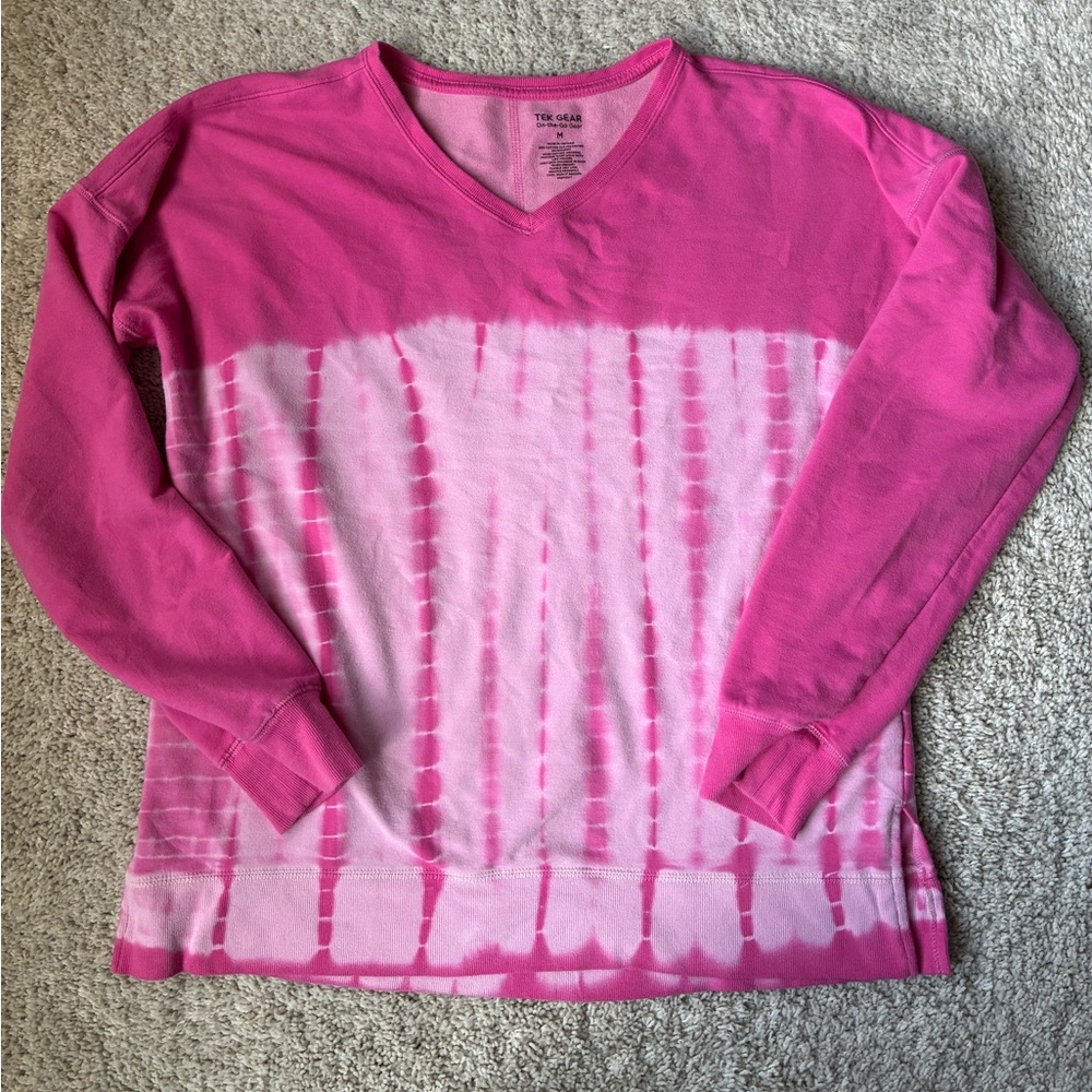 🎆🎇3for$9 Tek-Gear Women’s Pink Tie-Dye  Shirt - Picture 2 of 3